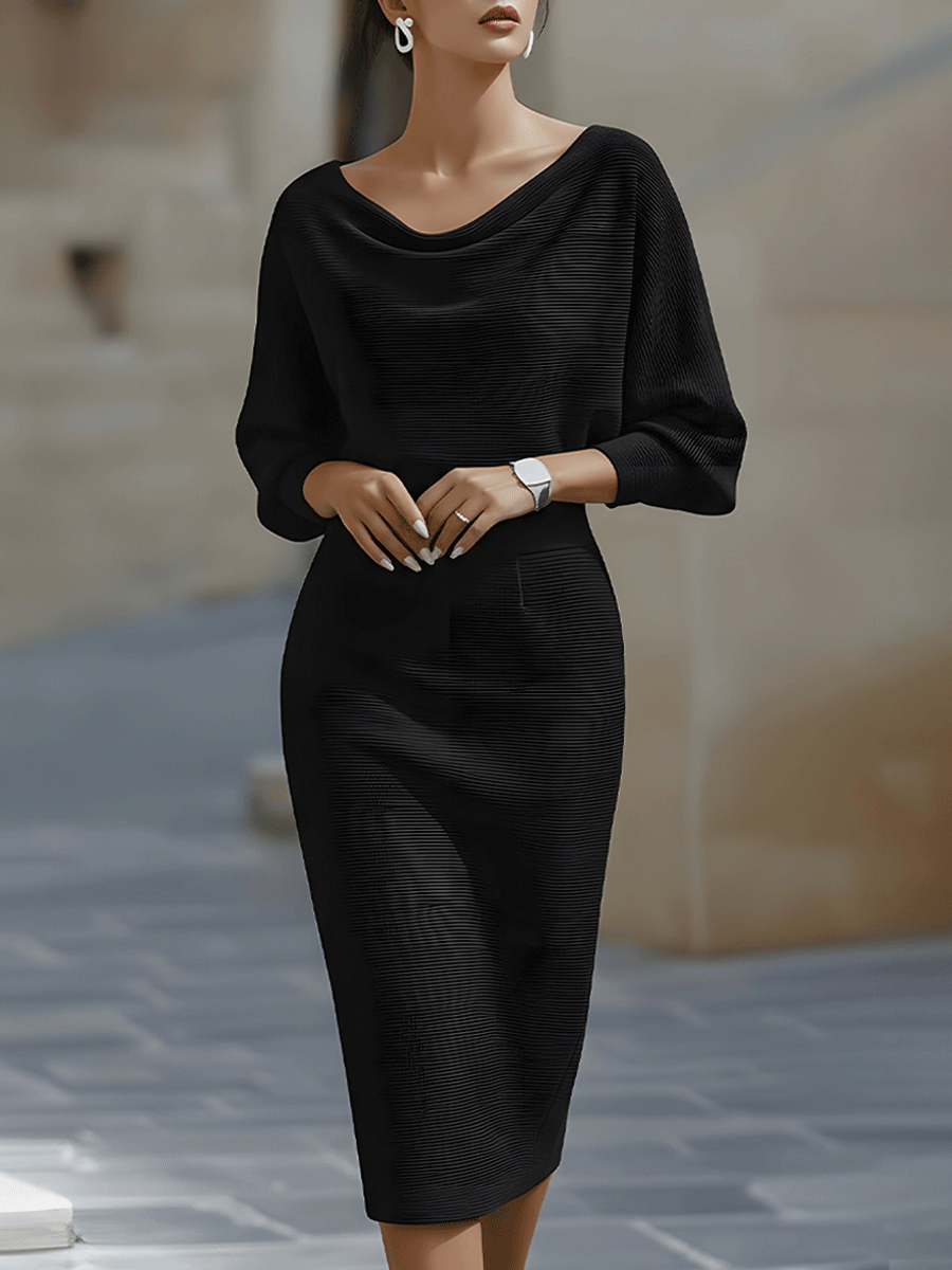 Brielle | Draped Elegant Midi Dress