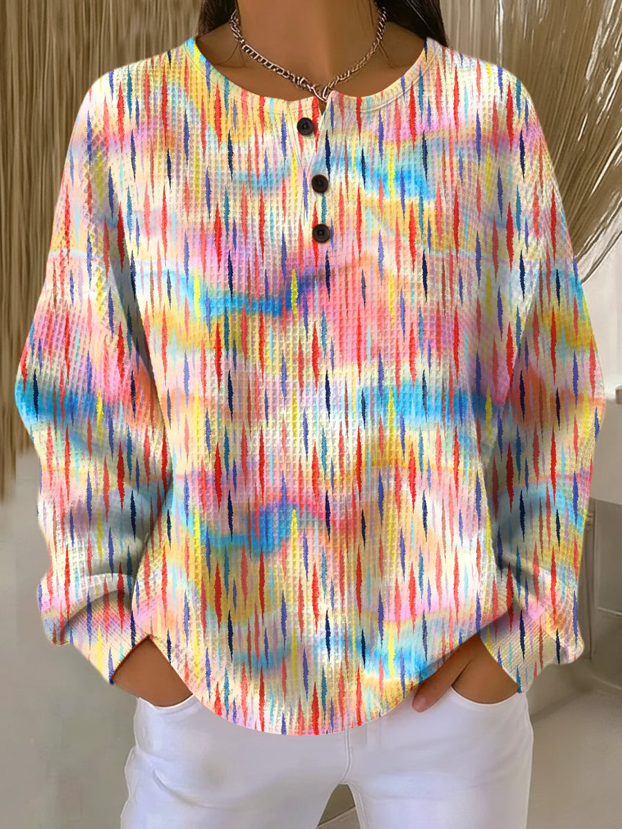 Aevrynn | Colorful Sweater with Raindrop Pattern