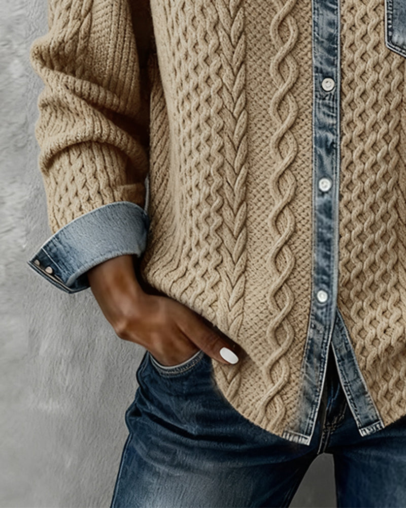 Ceir | Denim Patchwork Shirt