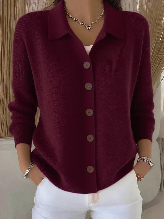 Melanie | Button-Up Knit Cardigan with Collar