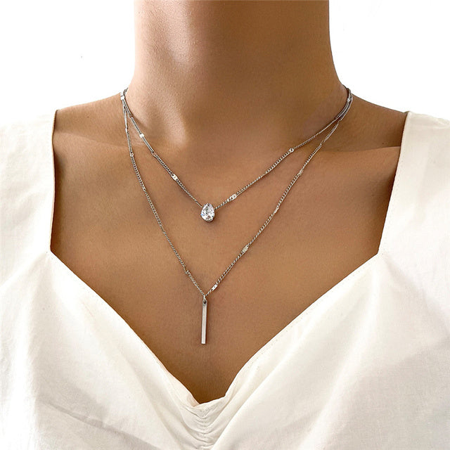 Vintage Necklace Set with Gold Pendant